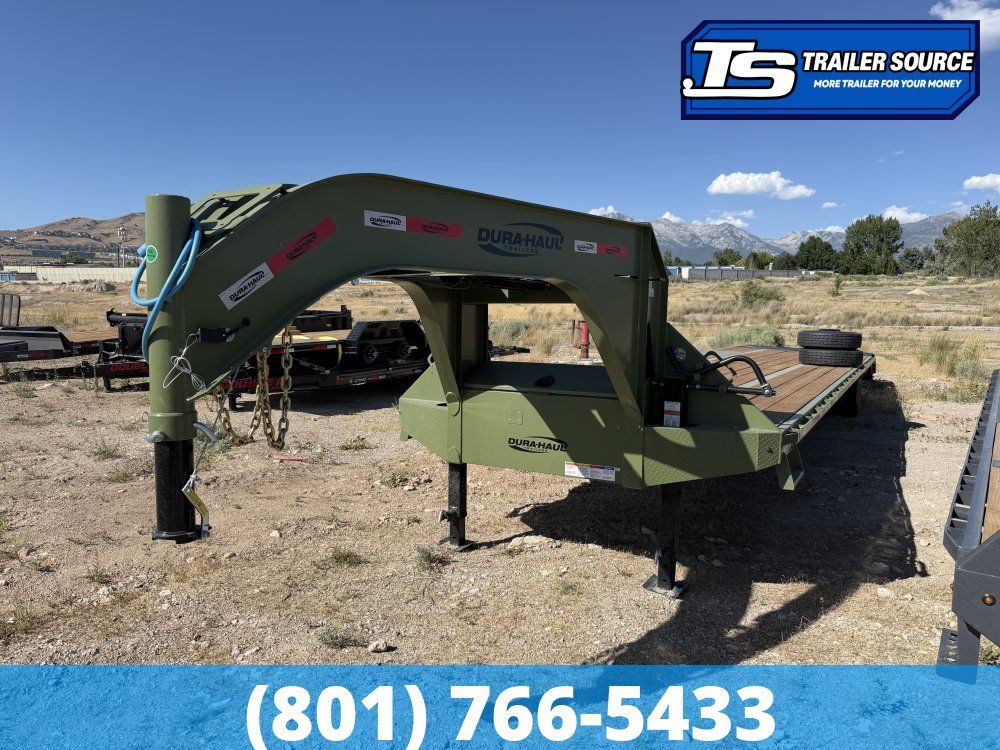 8.5x40 Dura-Haul DKO Dura Ramps Gooseneck Equipment Trailer - 25K GVWR - 14 Ply Tires, Engineered Neck, Pierced Frame, Spare