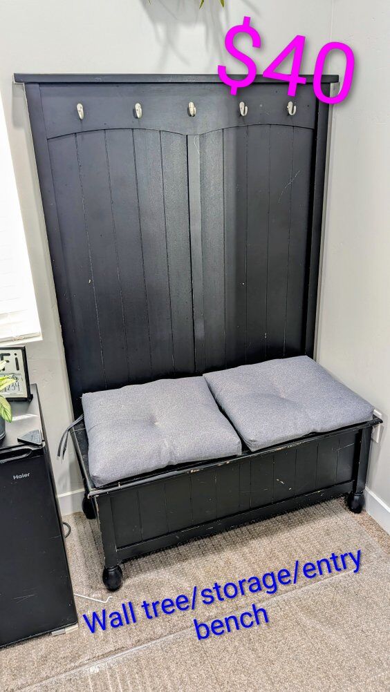 Wall Tree/Entry Bench plus Coat Hanger