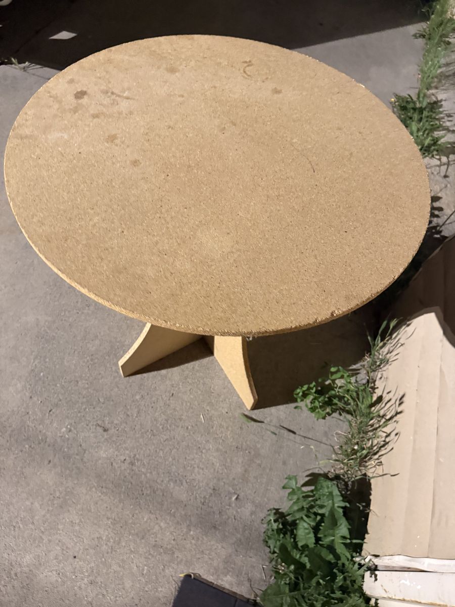 Round Decorator Table, 30 Inch, Skirted Accent or Lamp Table