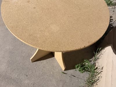 Round Decorator Table, 30 Inch, Skirted Accent or Lamp Table