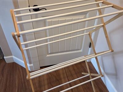 Bamboo Clothes Drying Rack (folds down when not in use)