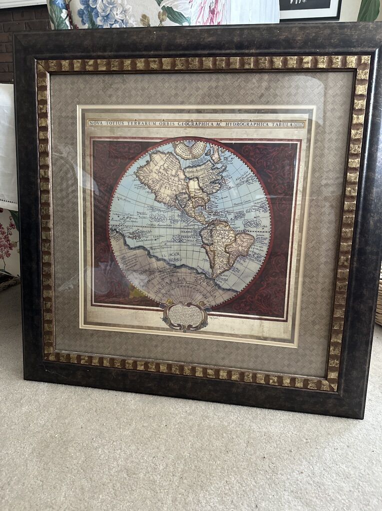 Framed Vintage World Map