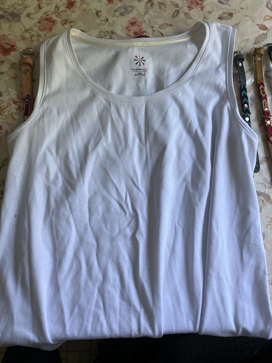 Isaac Mizrahi Live! Women's White Tank Top, Size US XL, Scoop Neck