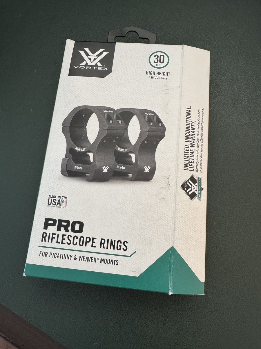 New Vortex Pro 30mm Scope rings- High