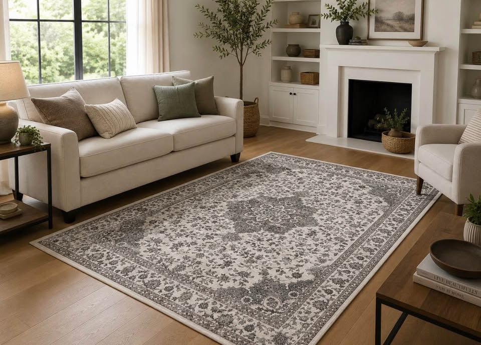 NEW Modern Transitional 5x7 Rug – Versatile Neutral Home Decor