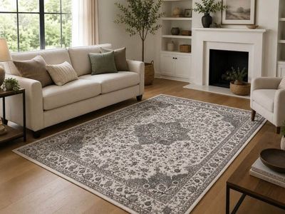 NEW Modern Transitional 5x7 Rug – Versatile Neutral Home Decor
