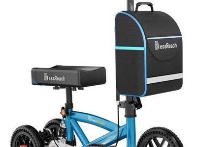 New Knee Scooter / Walker with Rear Shock and Disc Brakes. BlessReach model WB-2208-T All Terrain Model