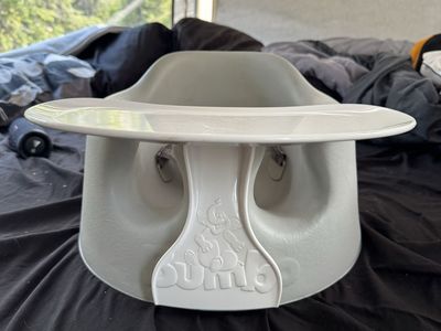 Bumbo Floor Seat with Tray - Gray/White Baby Support Seat