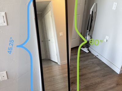 Full Length Mirror with Wood Backing / Wall Mounted