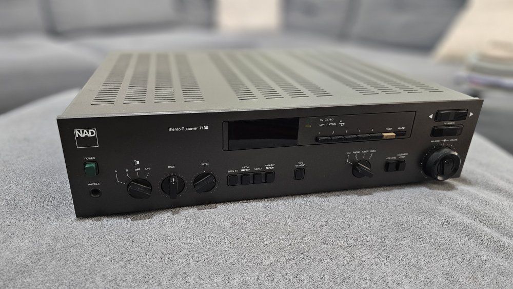 NAD 7130 Stereo Receiver – MM/MC Phono – High Current – Cleaned & Tested
Description