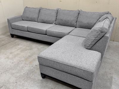 L-Shaped Gray Sectional Couch - Delivery Available