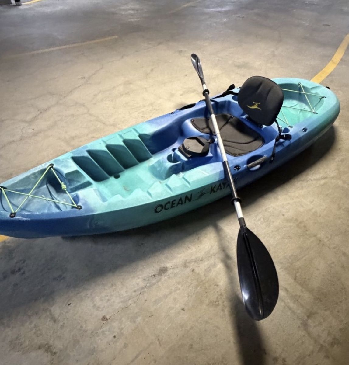 Ocean Kayak by Malibu 9.5 ft Sit-On-Top Kayak with Paddle & Seat - Blue/Teal
