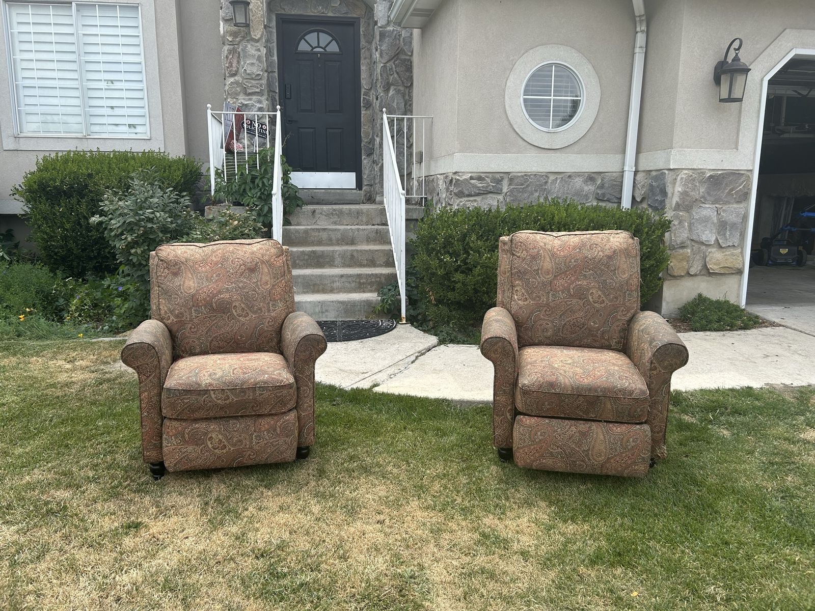 Two armchairs;