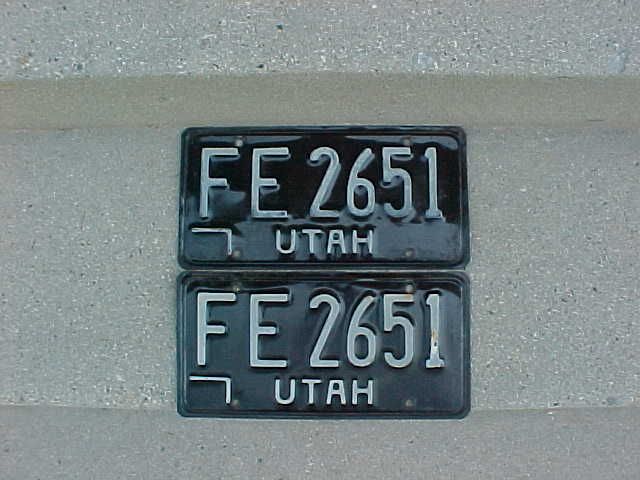  Hard to Find...1968 utah license plates pair  used from 1968-1972 