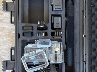GoPro HERO12 Black & HERO Action Camera Bundle with Cases, Mounts, and Hard Case