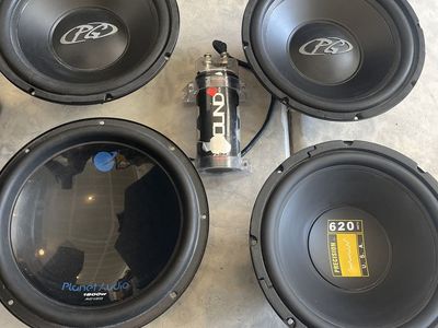 4-12 inch subwoofers and one capacitor for car or truck