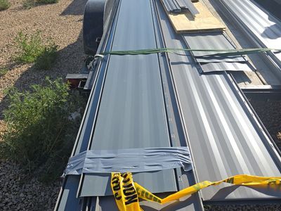 1" standing seam roofing, edging and 3 rolls of Titanium PSU 30 Synthetic roof underlayment