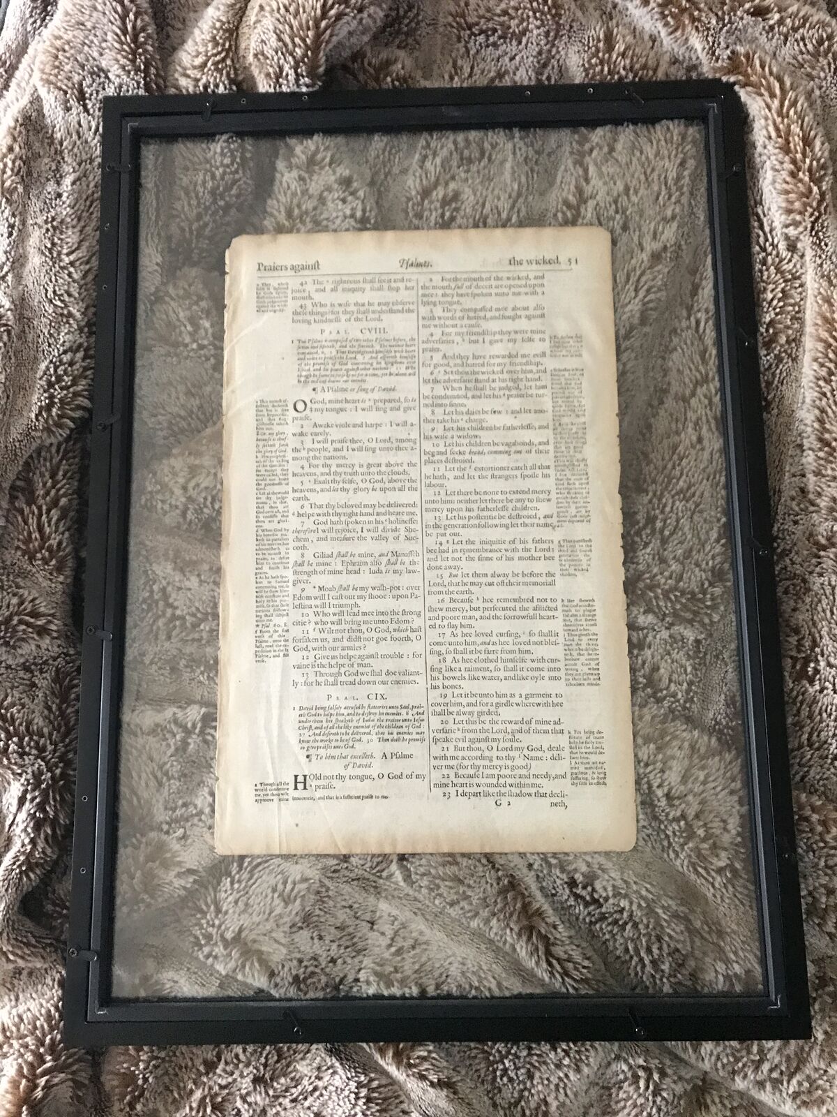 Pre King James Bible page 1611 or ... Book of Psalms. From Moon's Rare books.