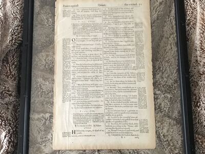 Pre King James Bible page 1611 or ... Book of Psalms. From Moon's Rare books.