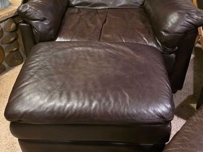 Leather Sectional/ oversized chair
