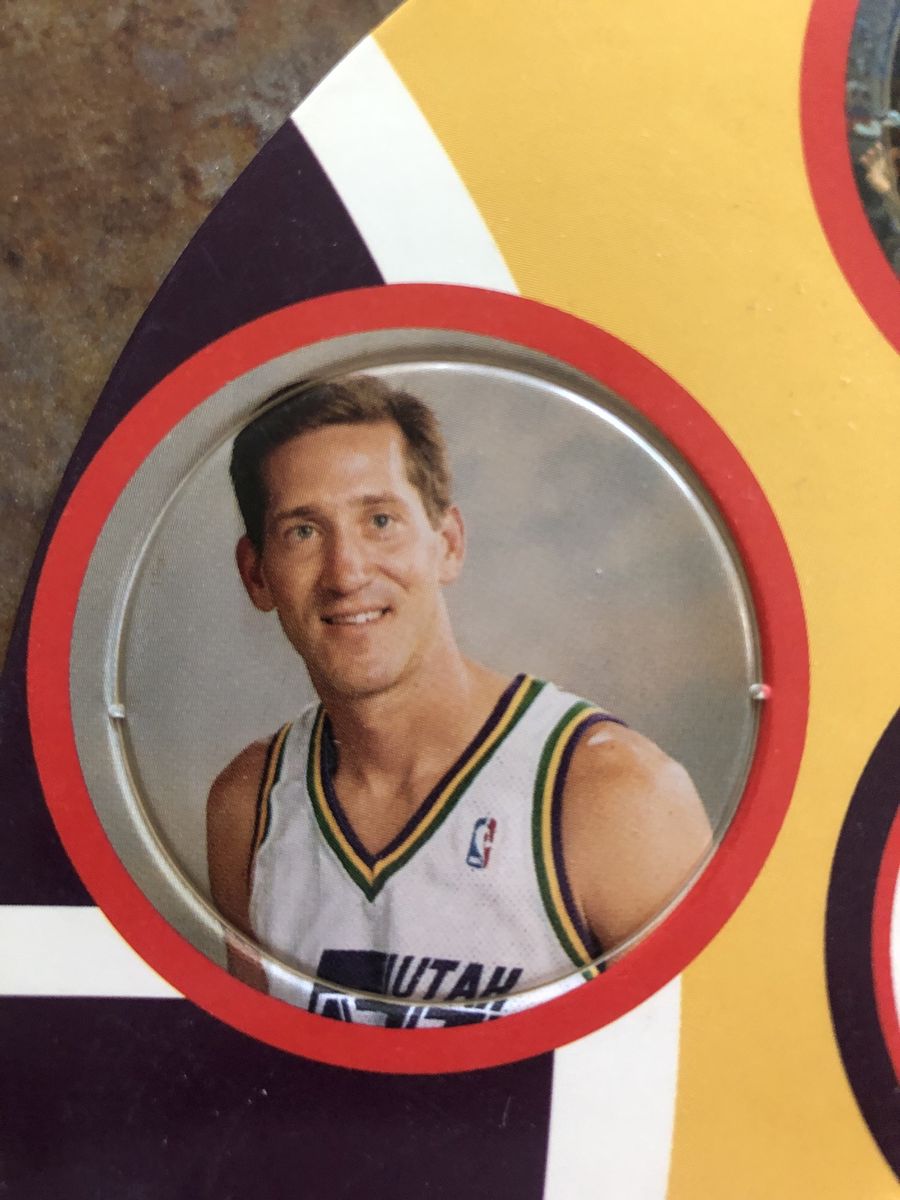 Vintage 1990s Arby's Utah Jazz Jeff Hornacek Drink Coaster Basketball Collectible