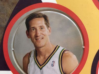 Vintage 1990s Arby's Utah Jazz Jeff Hornacek Drink Coaster Basketball Collectible
