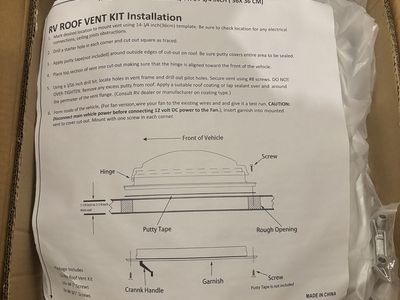 RV Roof Vent Kit 14” x 14” Replacement Roof Vent – New