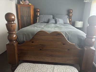 Queen wood bed frame