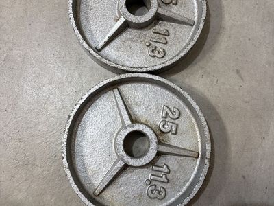 Pair of 25 lb (11.3 kg) Standard Cast Iron Weight Plates