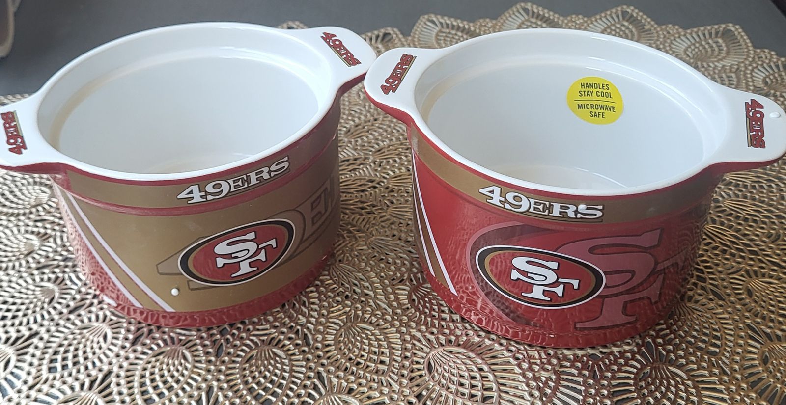 Set of 2 SF 49ers Dipping Bowels