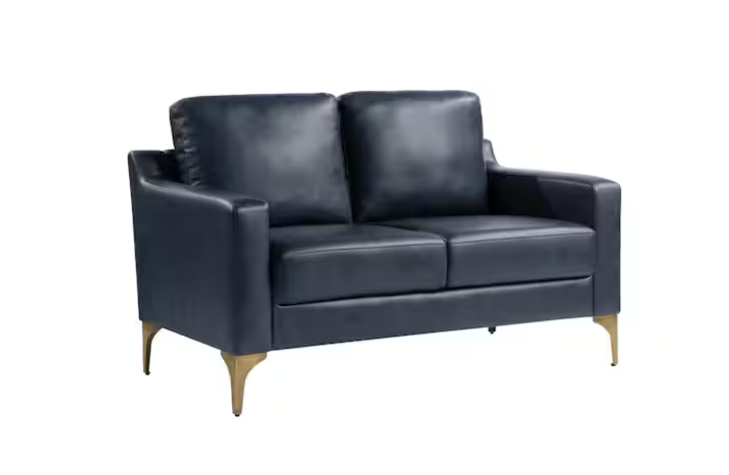 New in Box Serta 55.5 in. Blue Faux Leather 2-Seater Loveseat