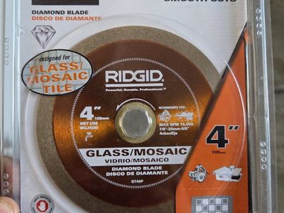 RIDGID GT40P 4" Diamond Blade for Glass/Mosaic Tile - Chip-Free Wet Cutting
