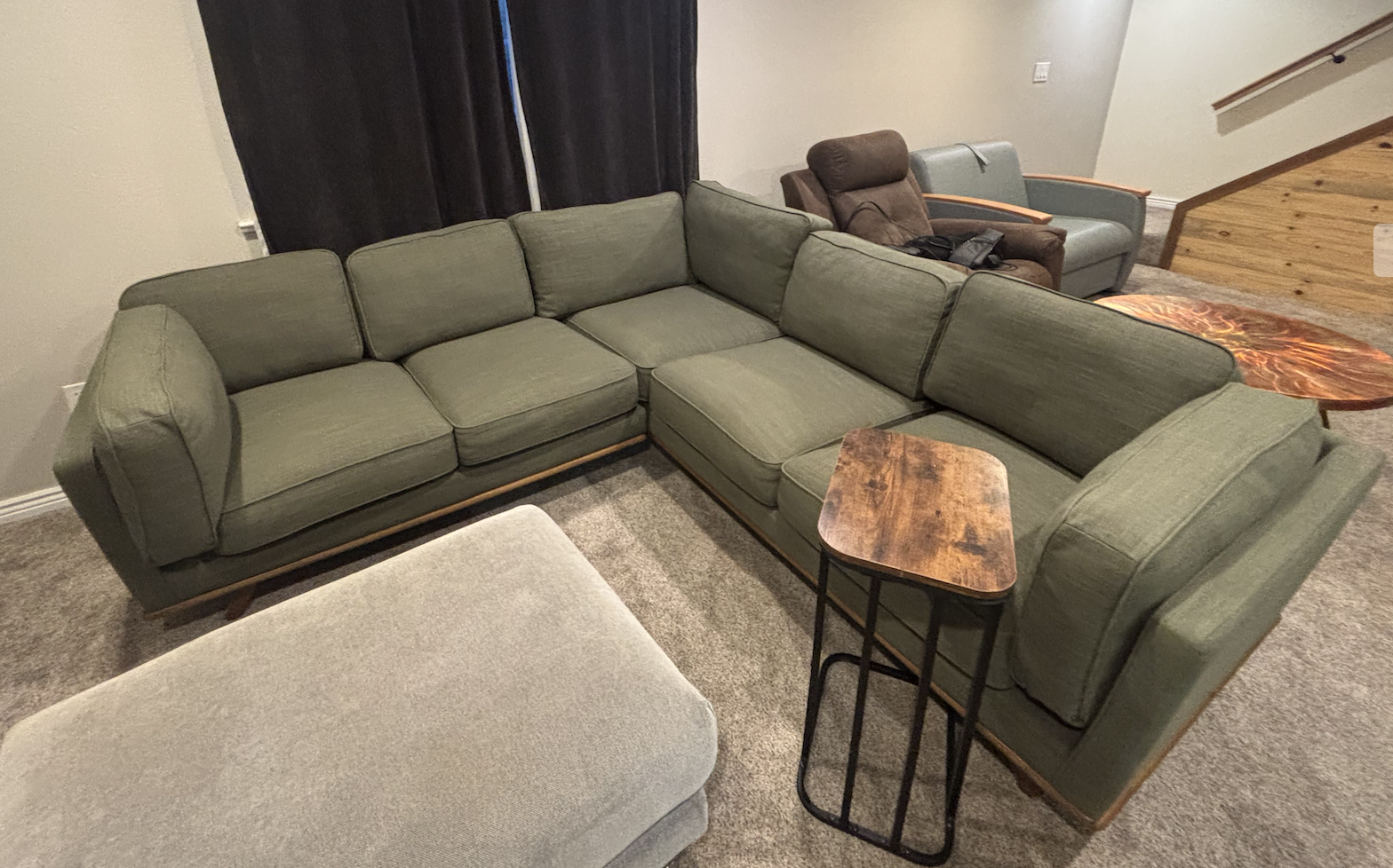 Article Timber 93" Corner Sectional Couch - Olio Green