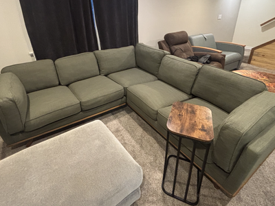 Article Timber 93" Corner Sectional Couch - Olio Green