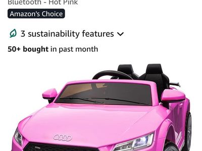 Hikiddo Licensed Audi TT RS 24V Hot Pink Electric Ride-On Car for Toddlers w/ Remote Control, Bluetooth