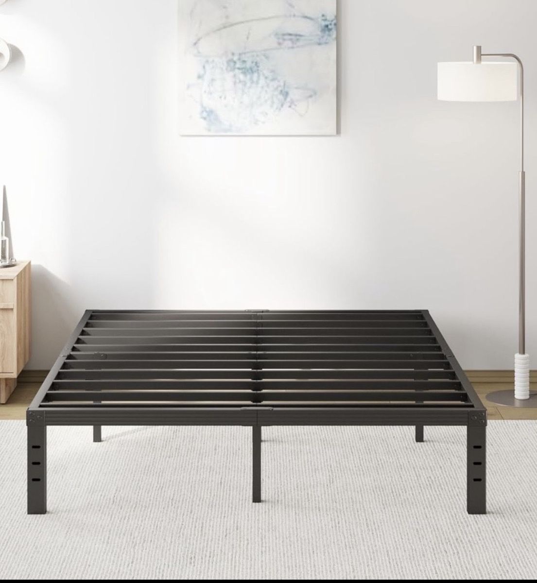 free - Heavy-Duty Platform Bed Frame w/ Headboard