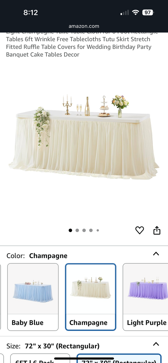 Champagne tulle tablecloth