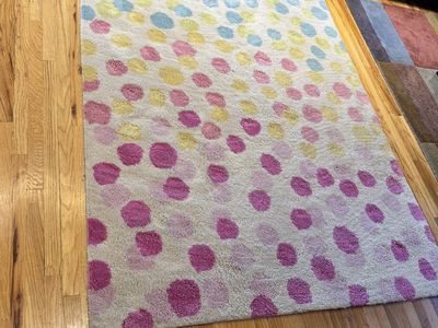 Pottery Barn Kids Rainbow Dot Rug 5x8 ft Multi-Color Wool Area Rug