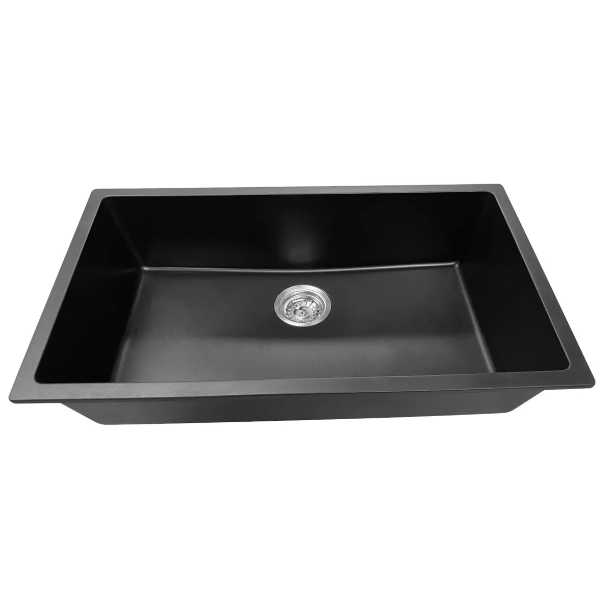 30" x 18" x 9" Black Quartz sink