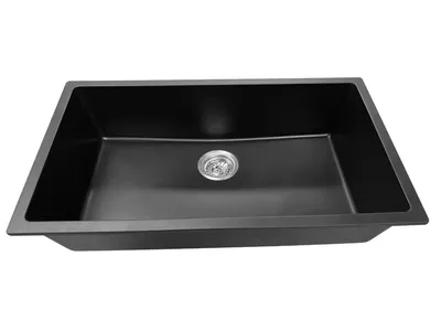 30" x 18" x 9" Black Quartz sink