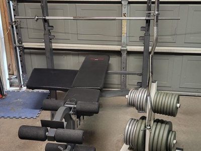 Bench and 270 pounds of weights