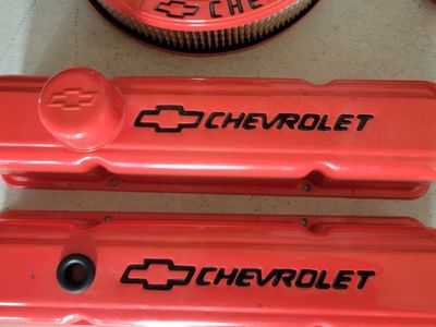 Chevrolet Engine Bay Dress Up Kit - Orange Valve Covers, Air Cleaner, Timing Chain Cover