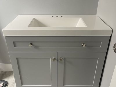 Project Source 36-in Gray Vanity with White Cultured Marble Top and Sink - NEW, Unopened