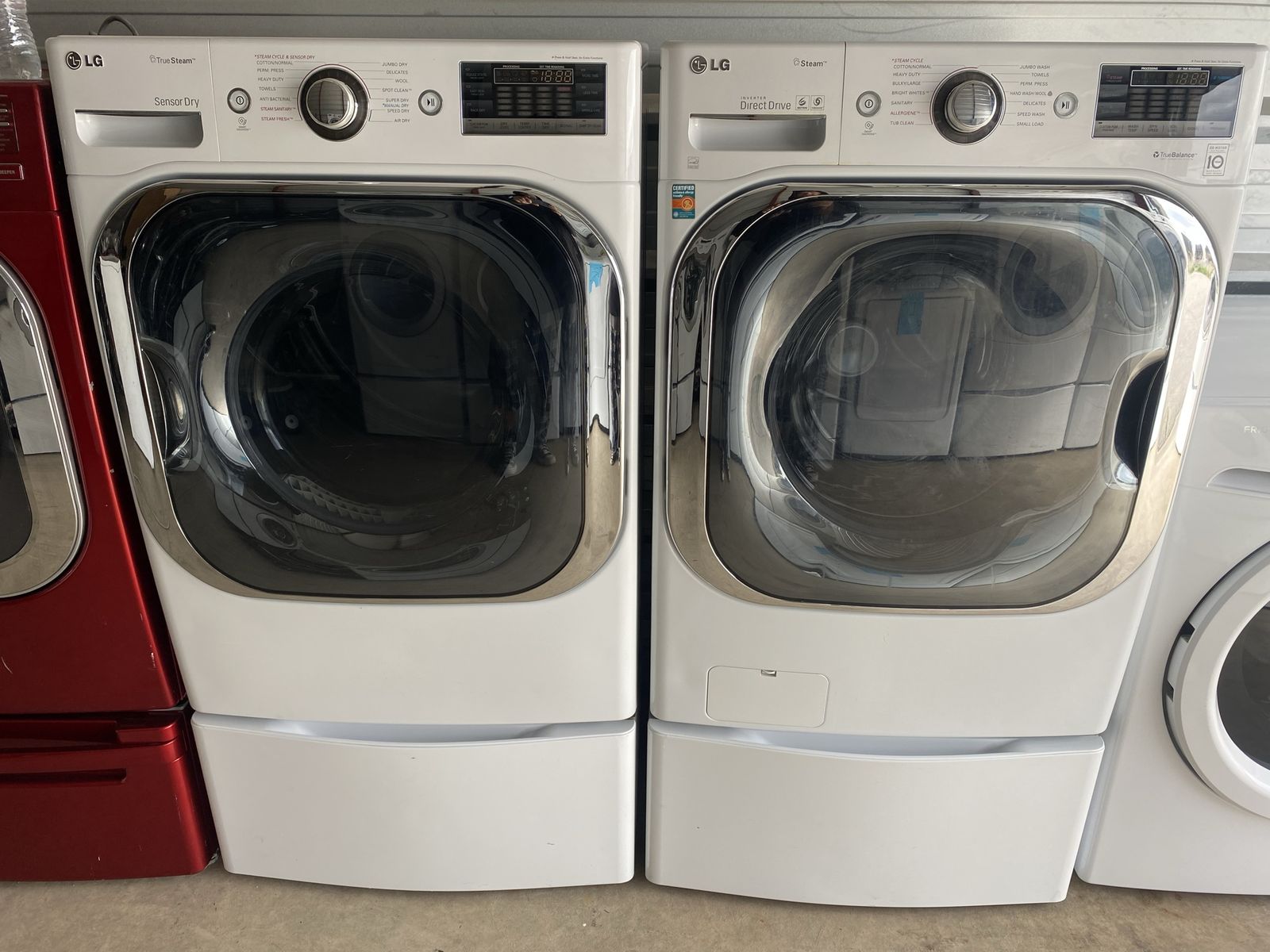 LG steam washer and gas dryer