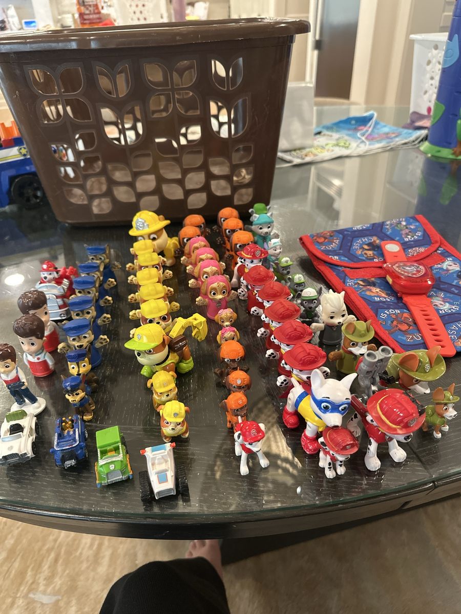 Paw Patrol Figures Vehicles and Watch Set Lot