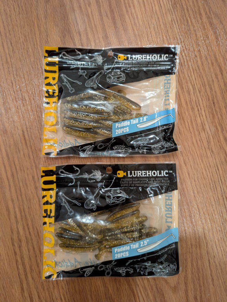 LureHolic Paddle Tail Soft Plastic Fishing Lures - 2.5" & 2.8" (2x 20pcs Packs)