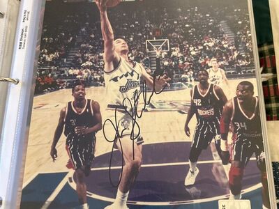 John Stockton Autograph Utah Jazz Auto 8x10 Signed