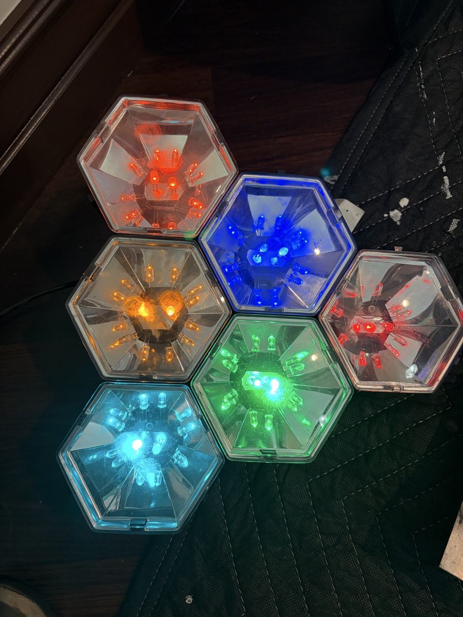 Fun-Lites Hexagon LED Party Lights - Multi-Color Set, USB Powered