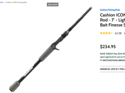 New Cashion Carbon Fiber ICON Casting Rod - 7' Light - Fast - Bait Finesse System