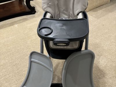 Graco EveryStep 7-in-1 High Chair Booster Seat with 2 Trays - Grey/Black